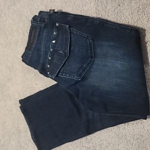 Dark wash skinny capris